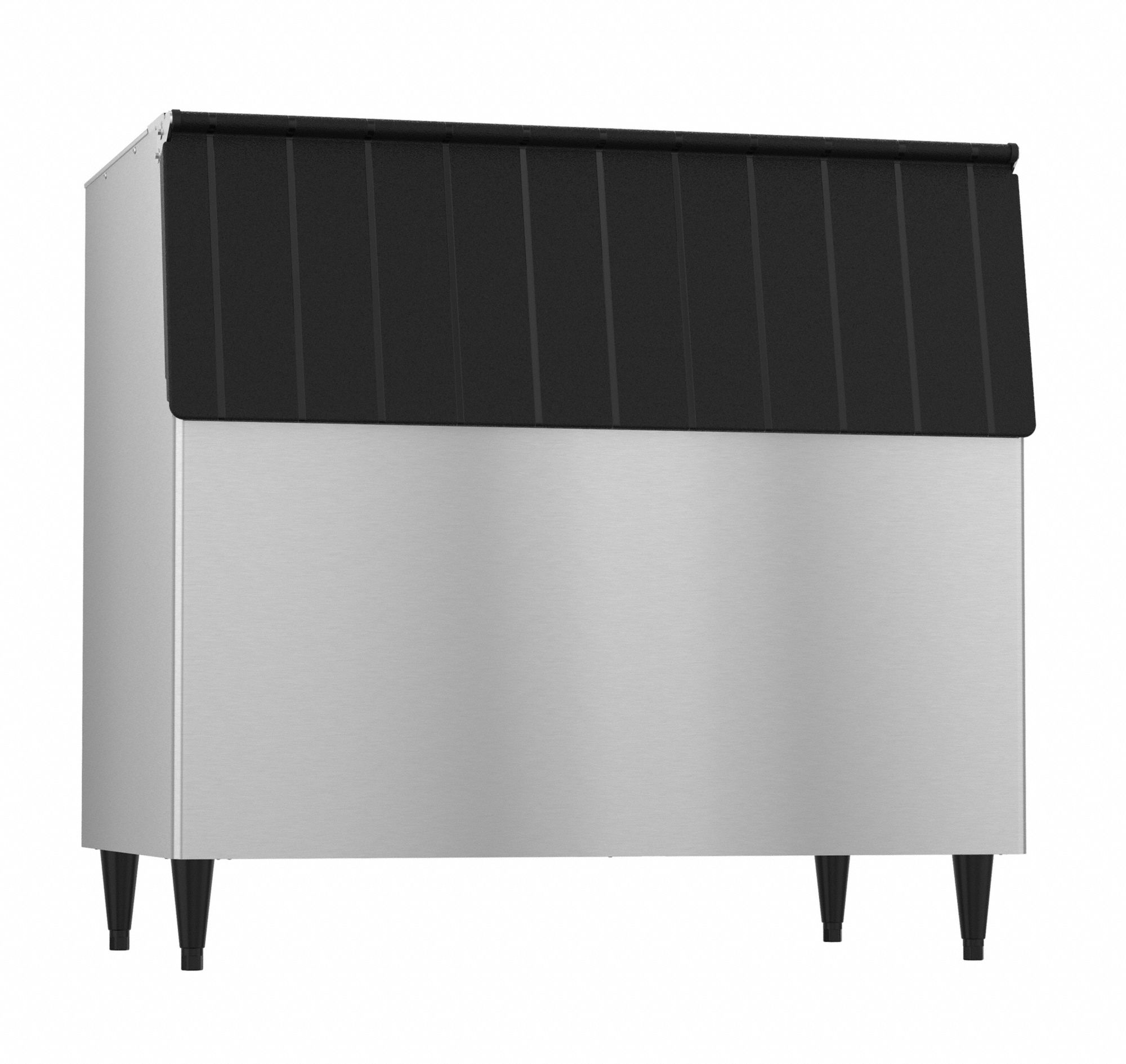 Ice Bin: 800 lb Storage Capacity, Top Hinged, 46 in Ht, 48 in Wd, 32 1/2 in Dp, Stainless Steel, FPT
