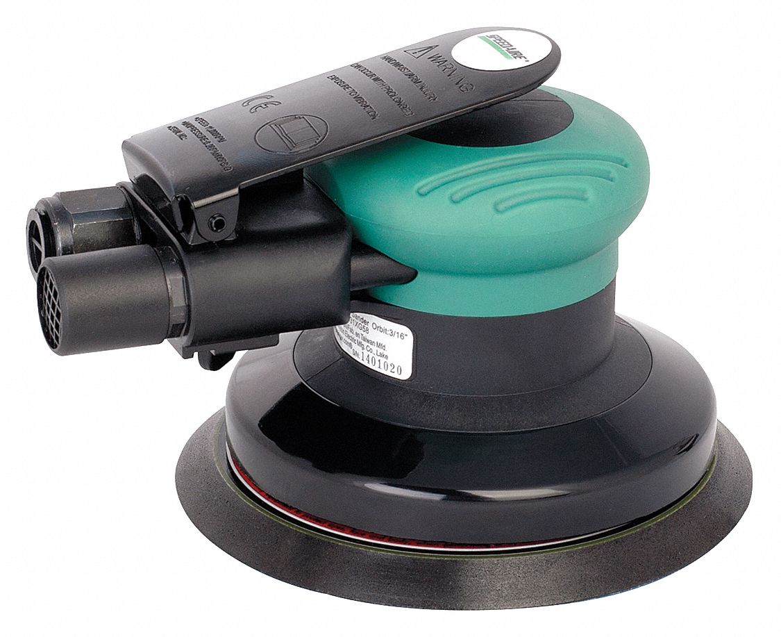 SPEEDAIRE Air Random Orbital Sander 5 in Pad Size, PSA, 3/32 in Orbit