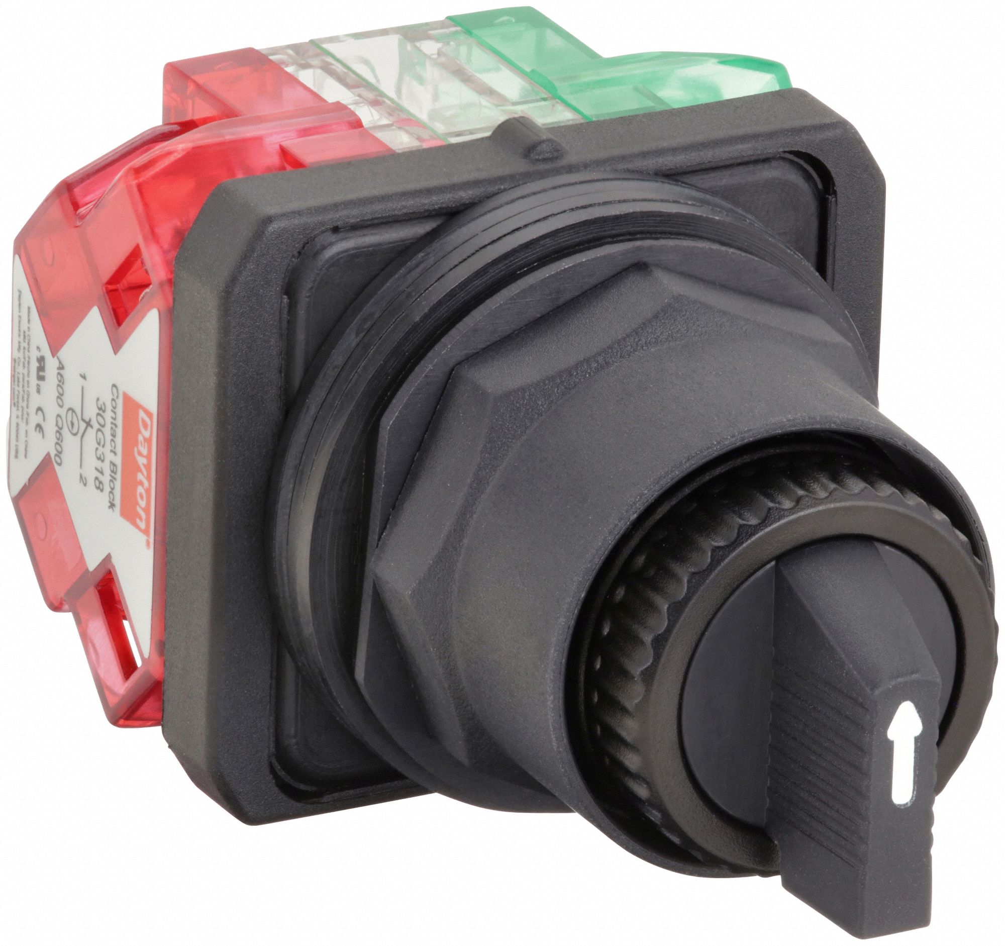 DAYTON Non-Illuminated Selector Switch: 30 mm Size, 3 Position, Maintained  / Maintained / Maintained