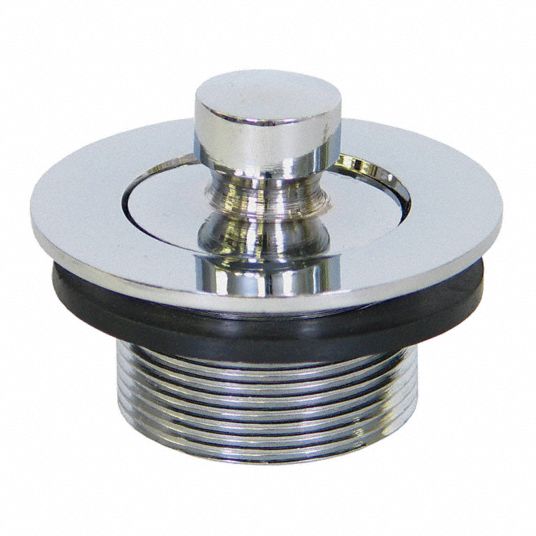 KISSLER Brass Lift and Turn Stopper, 1 7/8 in dia., Chrome - 31XJ20|58 ...