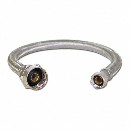 KISSLER Toilet Connector, 3/8 in Hose Fitting A Size, 7/8 in Hose