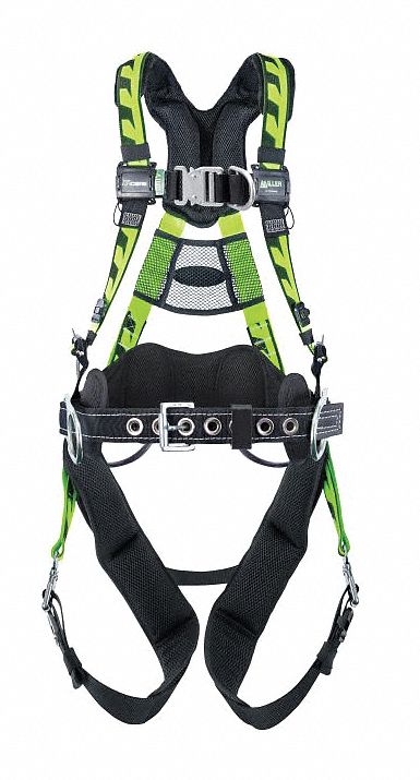 FULL BODY HARNESS, CLIMBING/POSITIONING, VEST, CAM, L/XL, STEEL D-RINGS, AIRCORE