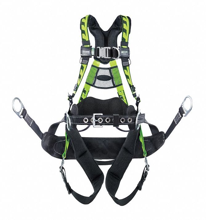 Full Body Harness: Vest, Quick-Connect / Quick-Connect Buckles, L/XL, 400 lb Capacity