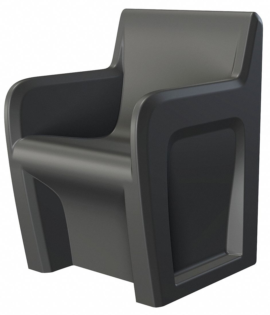 Arm Chair: Black Seat Color, Polyethylene Seat Material, Freestanding, 1 Seats, ISO 22196