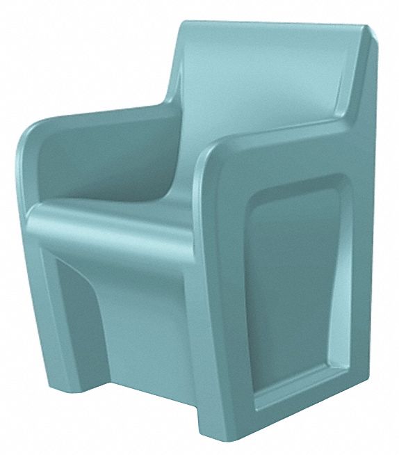 Arm Chair: Blue Gray Seat Color, Polyethylene Seat Material, Freestanding, 1 Seats