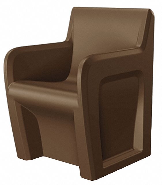 Arm Chair: Brown Seat Color, Polyethylene Seat Material, Freestanding, 1 Seats, ISO 22196