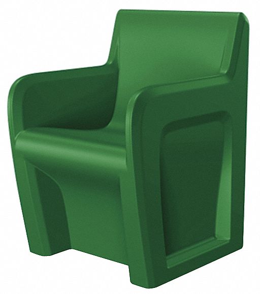 Arm Chair: Green Seat Color, Polyethylene Seat Material, Freestanding, 1 Seats, ISO 22196