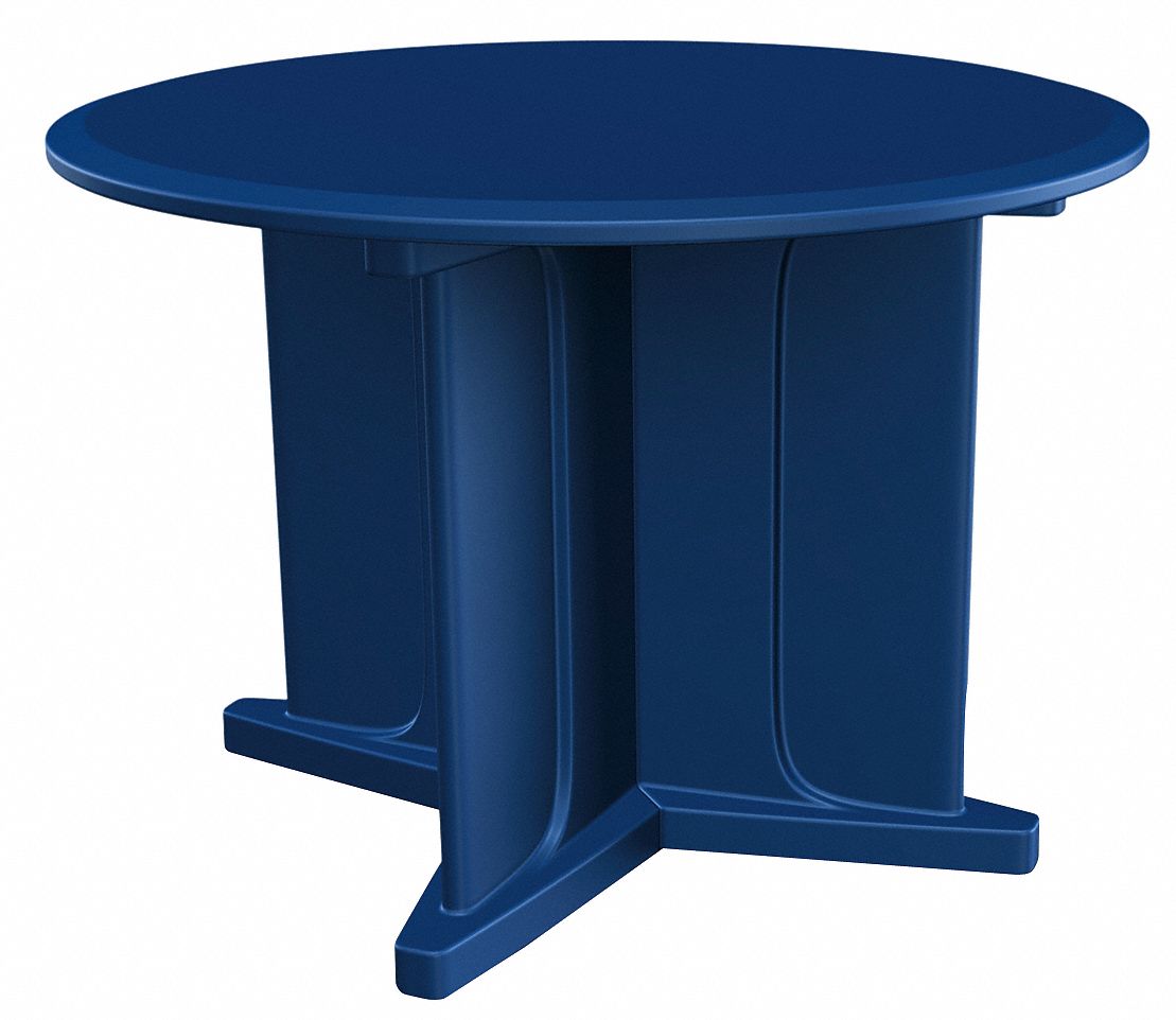 Table: 29 in Overall Ht, 42 in Overall Dia, No Game Top, Ballast Accepted, Slate Blue