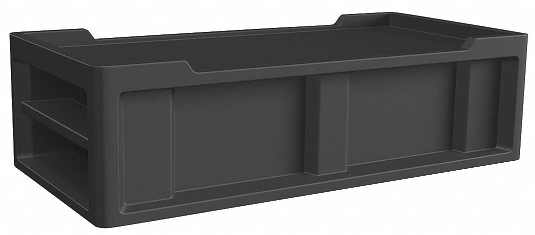 Institutional Bed: Black, 86 in Overall Lg, 42 in Overall Wd, 24 in Overall Ht, Polyethylene