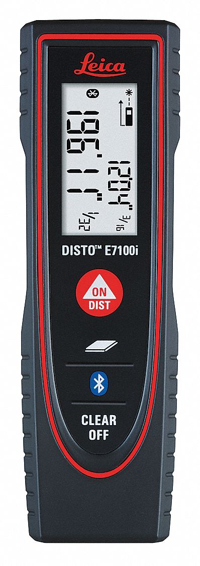 Laser Distance Meter: 200 ft Max Measuring Distance, ±1/16 in, (2) AAA, Area/Distance