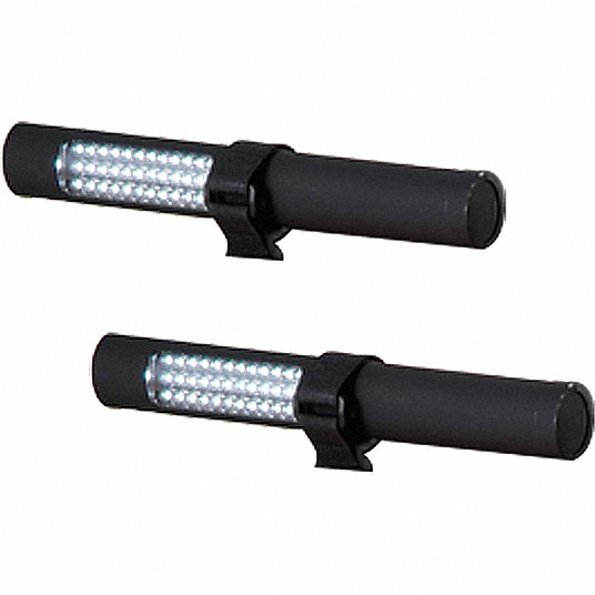 Mounted Flashlight Set: 4 Components, 1, Black, 8 7/8 in Lg