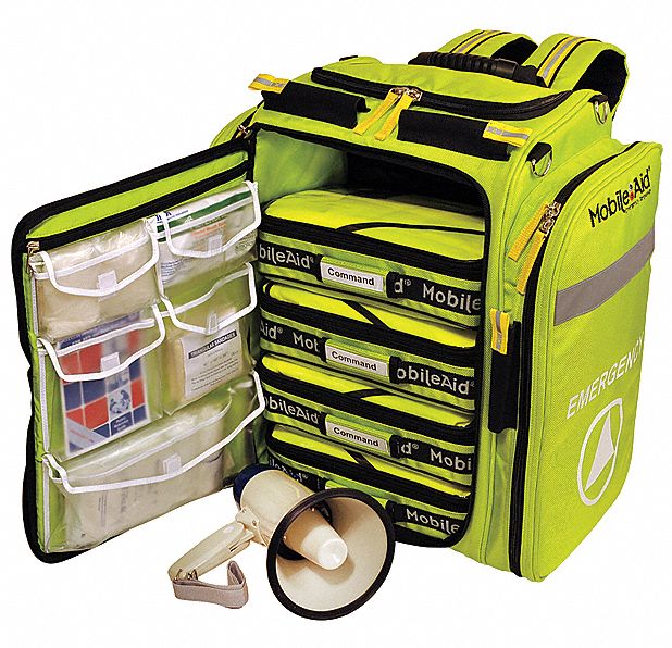 First Aid Kit: 103 Components, 100 to 200, Green, 19 in Ht, 16 in Wd