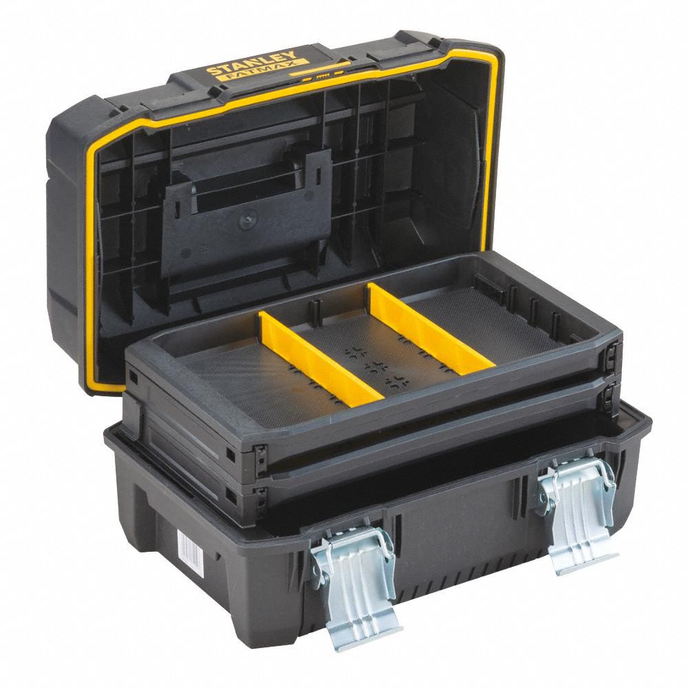 Stanley Tool Box: 12 1 8 In Overall Wd, 8 3 4 In Overall Dp, 11 1 2 In 