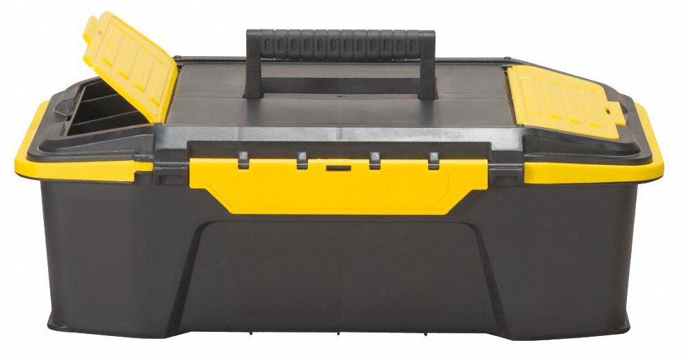 STANLEY Plastic, Tool Box, 19 7/8 in Overall Width, 12 1/4 in Overall