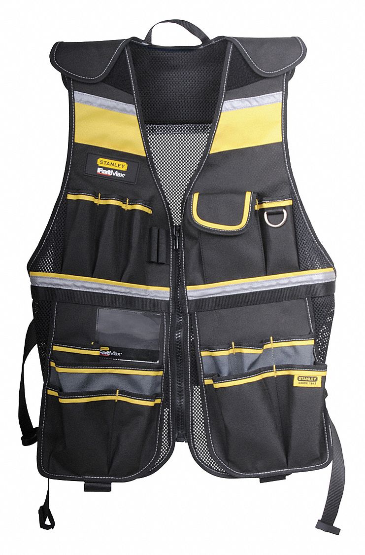 TOOL VEST,UNIVERSAL WAIST,BLACK/YELLOW