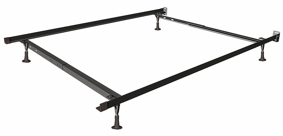 Bed Frame: Twin/Full/Queen, Brown, Recycled Railroad Steel, 7 1/4 in