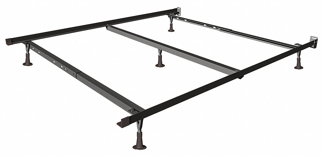 Bed Frame: Queen, Brown, Recycled Railroad Steel, 7 1/4 in