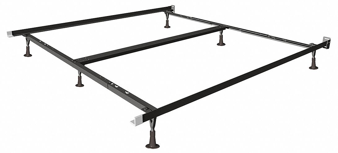 Bed Frame: Queen/King, Brown, Recycled Railroad Steel, 7 1/4 in