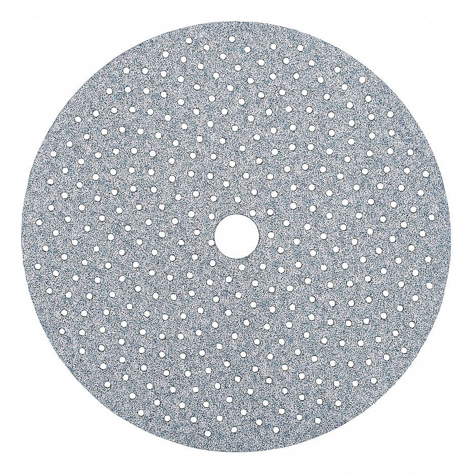 Hook-and-Loop Sanding Disc: 5 in Dia, Multi-Hole, Ceramic, P80 Grit, B Wt Paper, Dry Ice A975