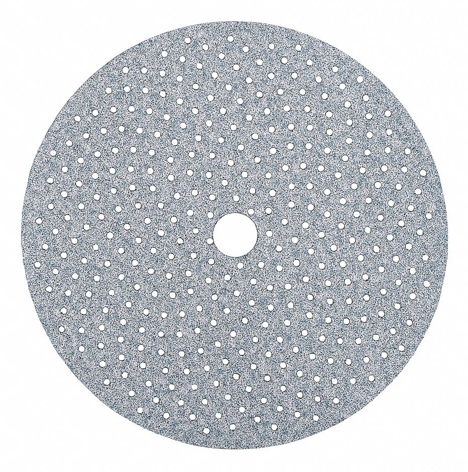 Hook-and-Loop Sanding Disc: 5 in Dia, Multi-Hole, Ceramic, P150 Grit, B Wt Paper, 50 PK
