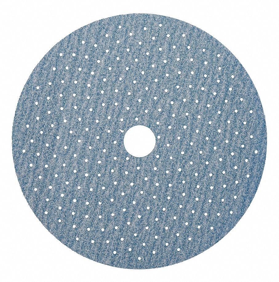 Hook-and-Loop Sanding Disc: 5 in Dia, Multi-Hole, Ceramic, P180 Grit, B Wt Paper, 50 PK