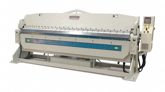 Sheet Metal Brake: Foot Pedal/Hand Lever Actuation + Finger, Angle Gauge, White