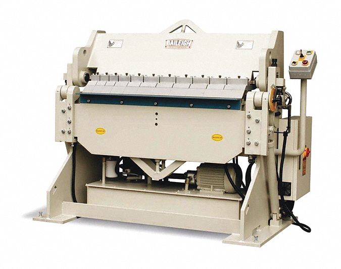 Sheet Metal Brake: Foot Pedal/Hand Lever Actuation + Finger, Angle Gauge, White