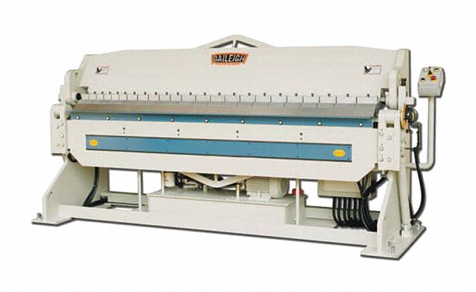 Sheet Metal Brake: Foot Pedal/Hand Lever Actuation + Finger, Angle Gauge, White