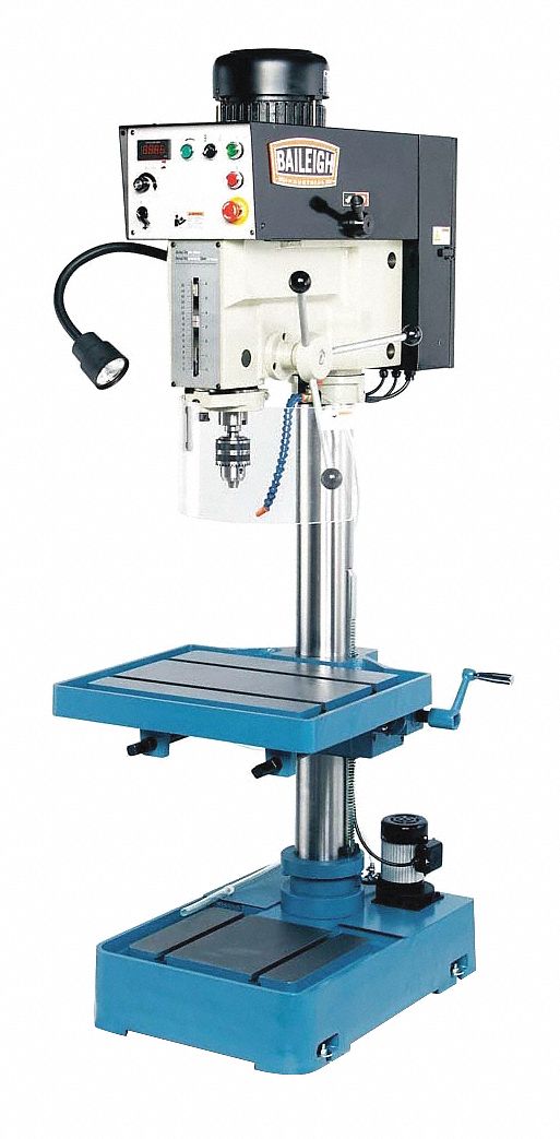 Floor Drill Press: Belt Drive, Variable Speed, 85 RPM – 2, 000 RPM, 10 7/16 in