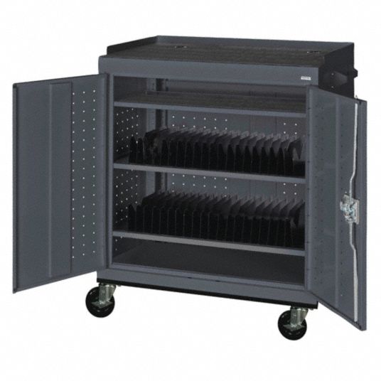 SANDUSKY Mobile Tablet Computer Storage Cabinet, Locking ...