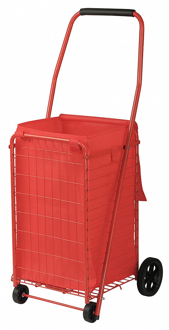 31XX13 - Wire Shopping Cart 37inH 16inW 66 lb Red