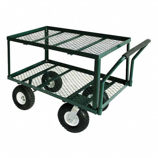 550 lb, Raised, Flow-Through Utility Carts with Perforated Lipped Metal ...