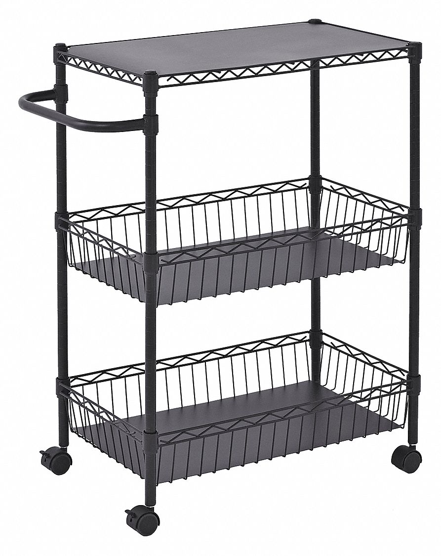 Wire Cart, 150 lb Load Capacity, Number of Shelves 3 Grainger