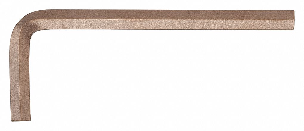 HEX KEY, 0 BALL ENDS, 9/16 IN TIP SIZE, SAE, SHORT, BERYLLIUM COPPER, NATURAL
