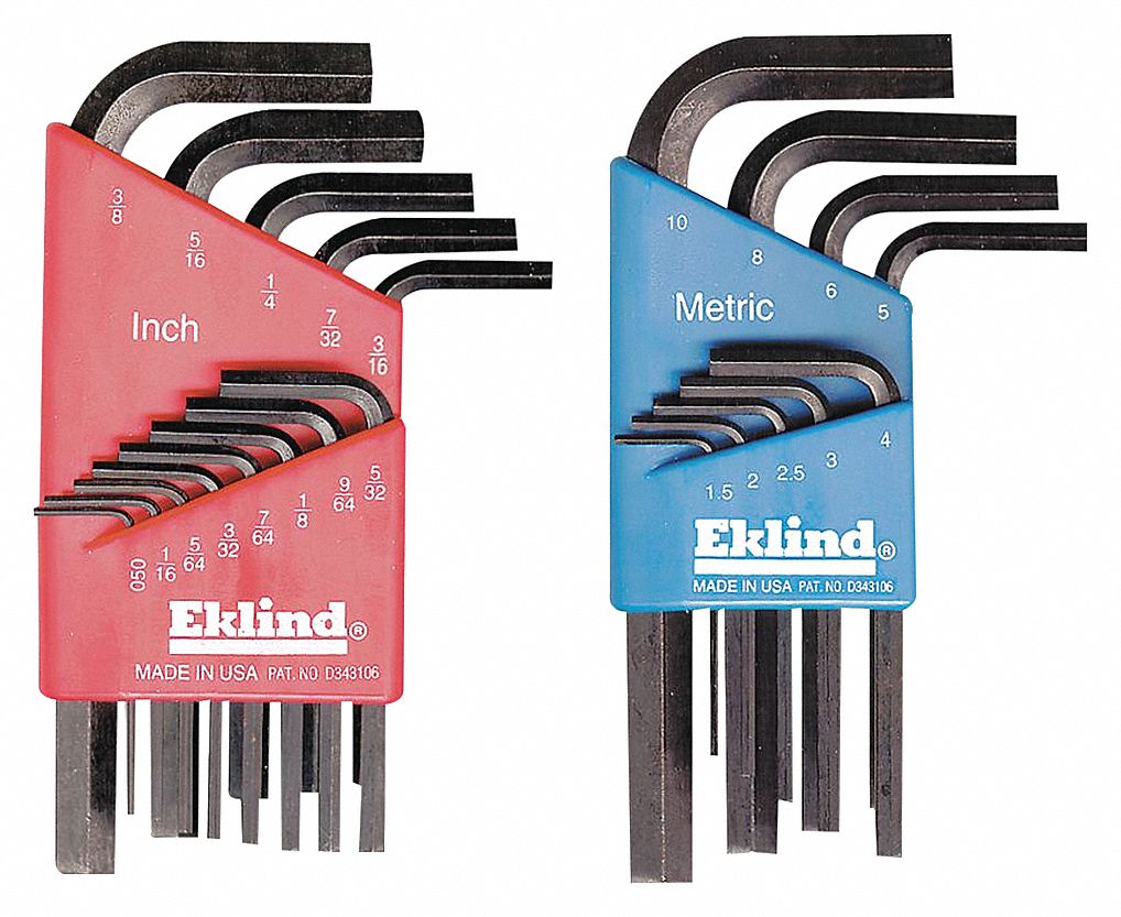 HEX KEY SET 0.050-10MM LSHAPE SHORT