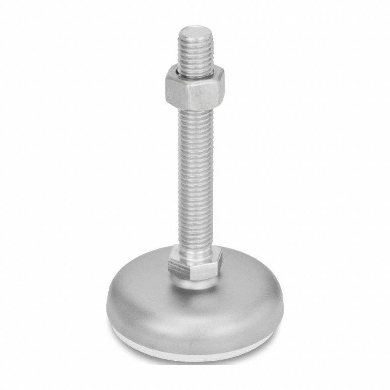 Male-End Leveling Mount: Swiveling Stud, 1/2"-13 Thread Size, 1.97 in, 4, 496 lbf Capacity