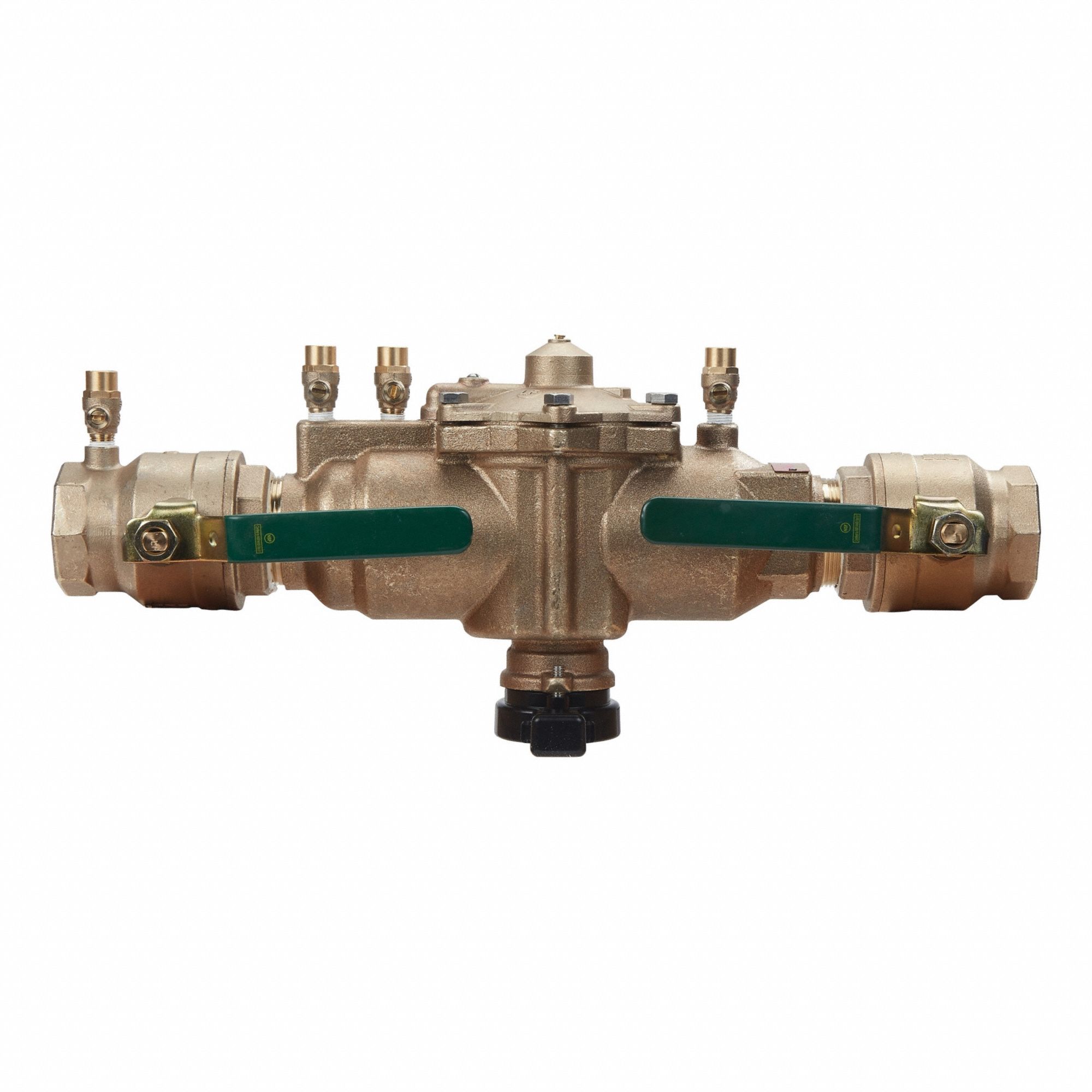Backflow Preventer: 009, Std Configuration, Bronze, 2 in Pipe Size, FNPT, 33°F – 180°F