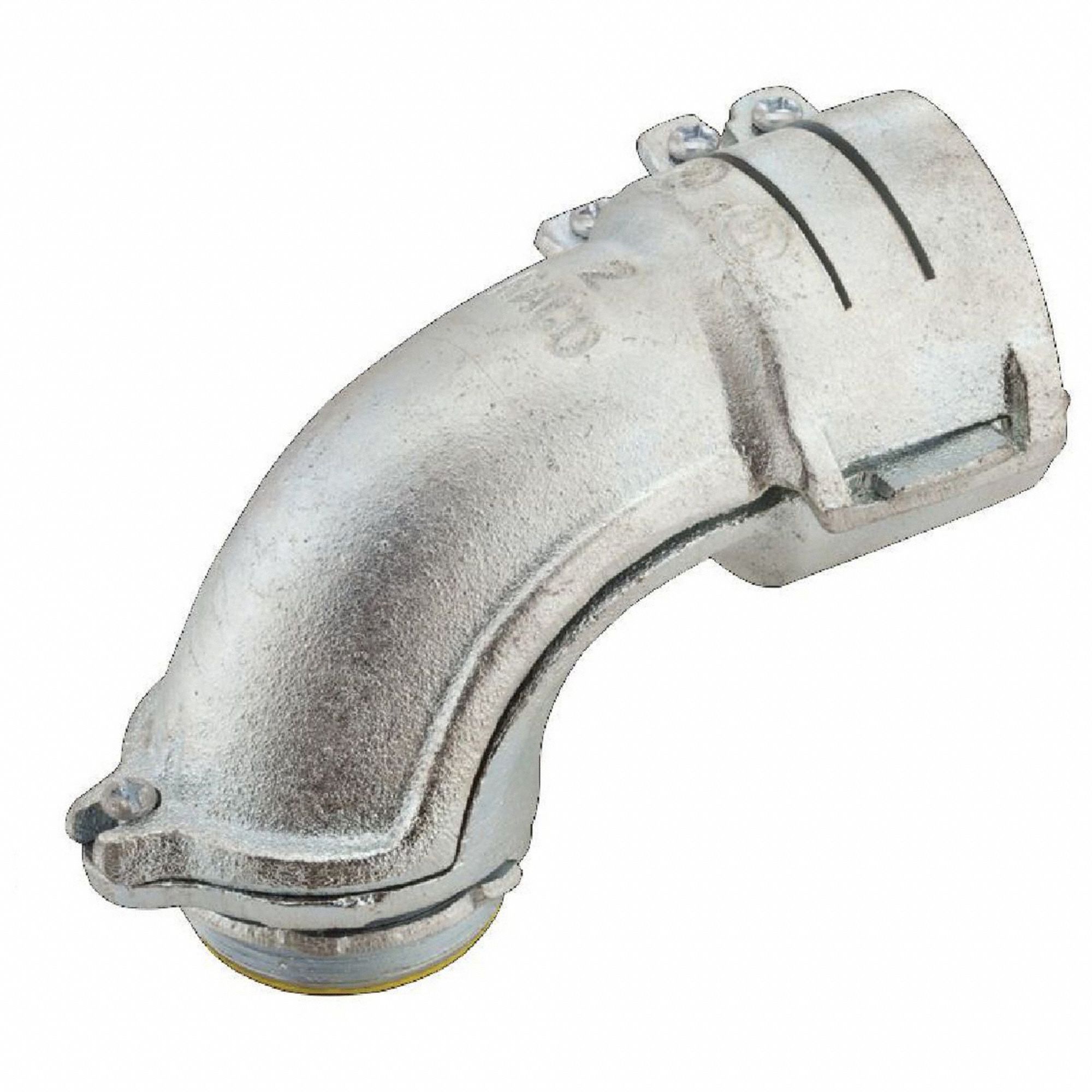 Connector - Clamp Style, 90 Degrees: Iron, 2 in Trade Size, 2 in MNPT, Insulated