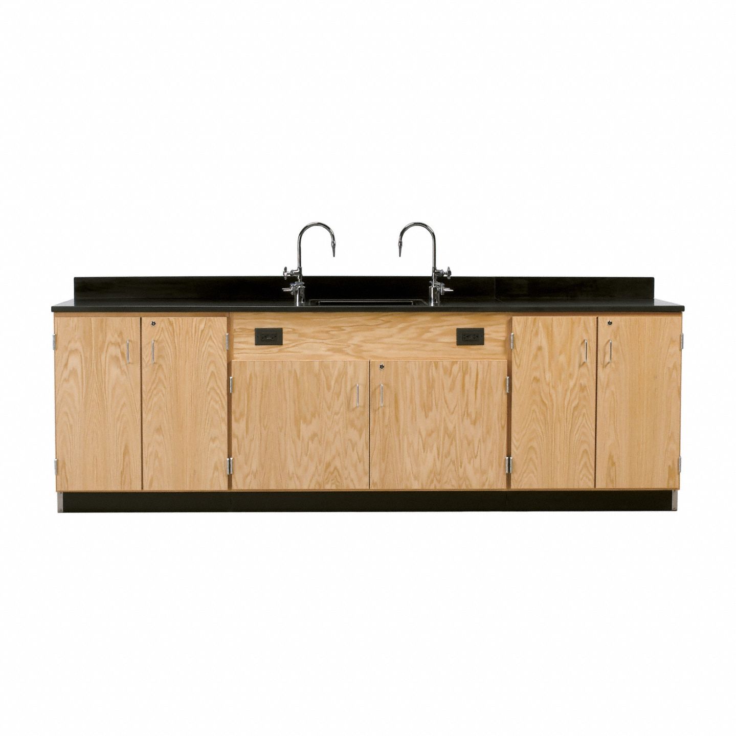 Wall Service Bench, Red, 9 ft. Overall L.