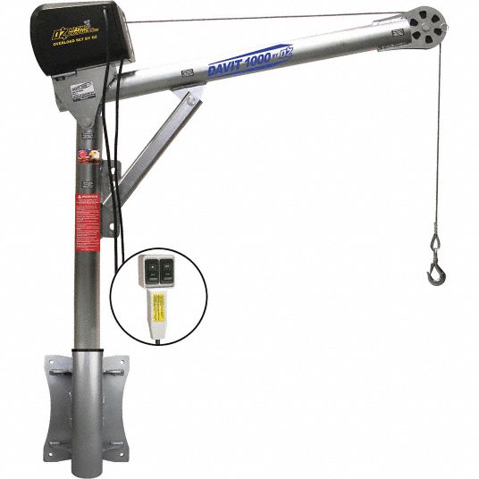 OZ LIFTING PRODUCTS Davit Crane Kit, 1,000 lb, Reach 27.5 in to 42 in ...