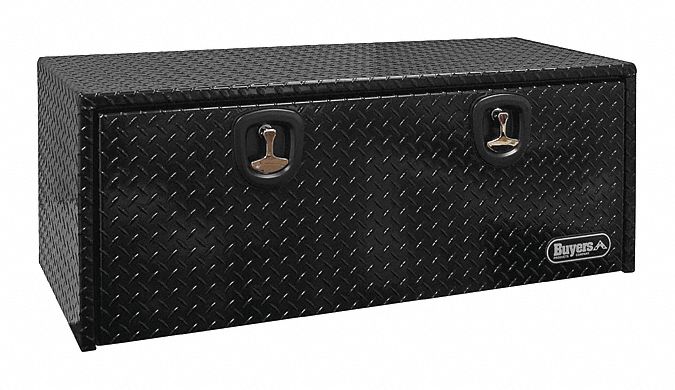 Underbody Truck Box: Underbody Truck Box, Single Drop-Down Door Door, Black, Keyed