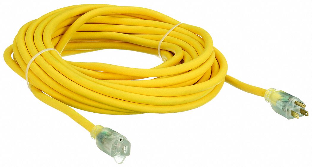 Extension Cord,12 Gauge,SJTW,Ylw,50 ft. 323D48EC0078 Grainger