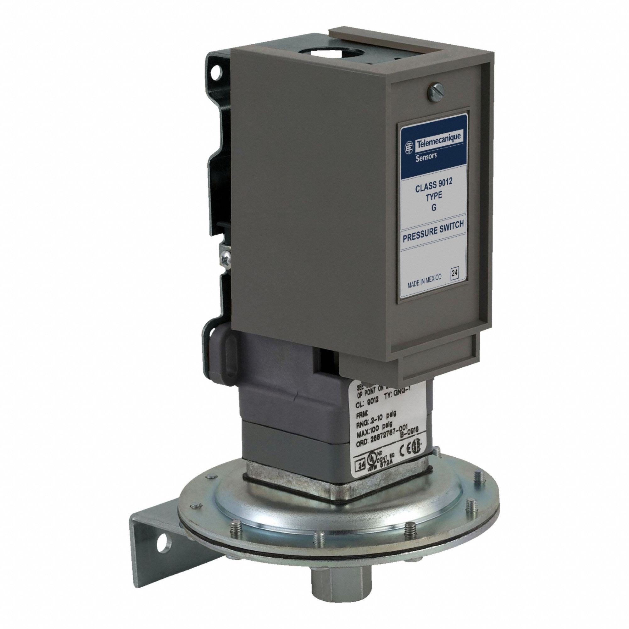 Pressure Switch: 0.2 psi – 10 psi, 9012G Series, 1 Pressure Connection Ports