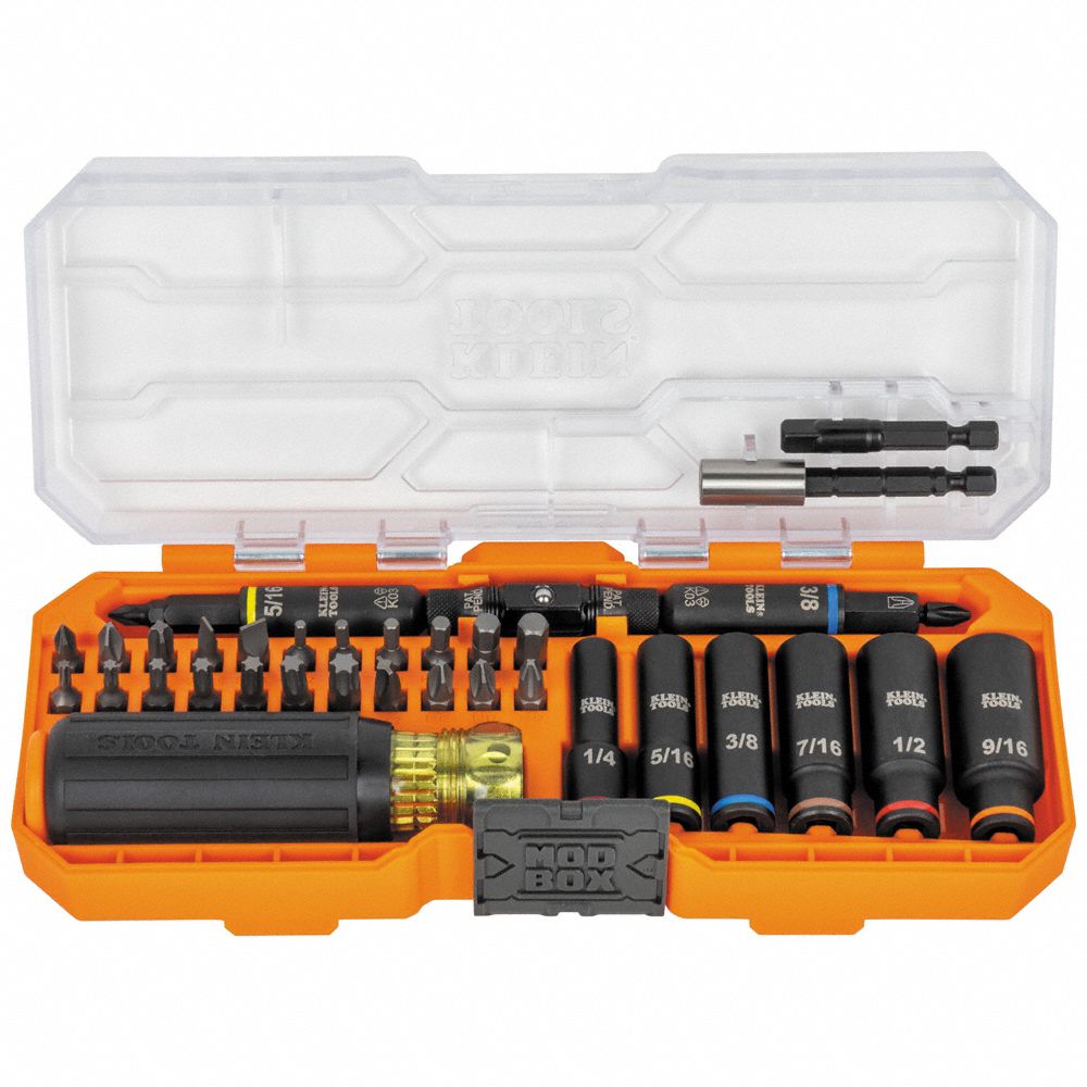 KLEIN TOOLS: 1/4 in Drive Size, 1/4 in, 5/16 in, 3/8 in, 7/16 in, 1/2 in, 9/16 in Socket Size, 6