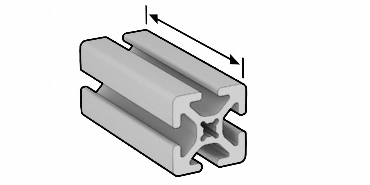 10 Series, 8 ft Lg, T-Slot Framing Extrusion - 2RCP9|1010-97