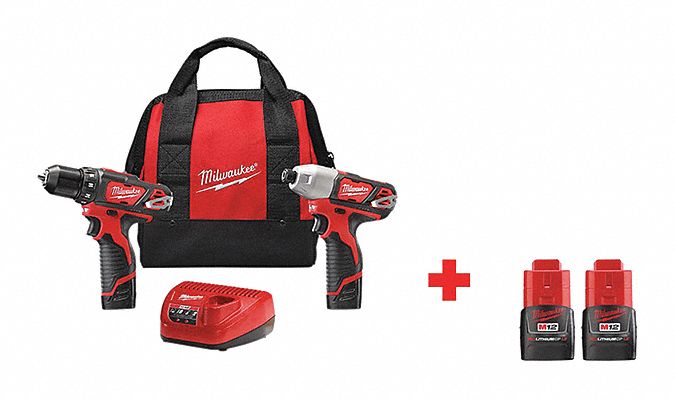 Cordless Combination Kit, 2 Tools, 12V DC