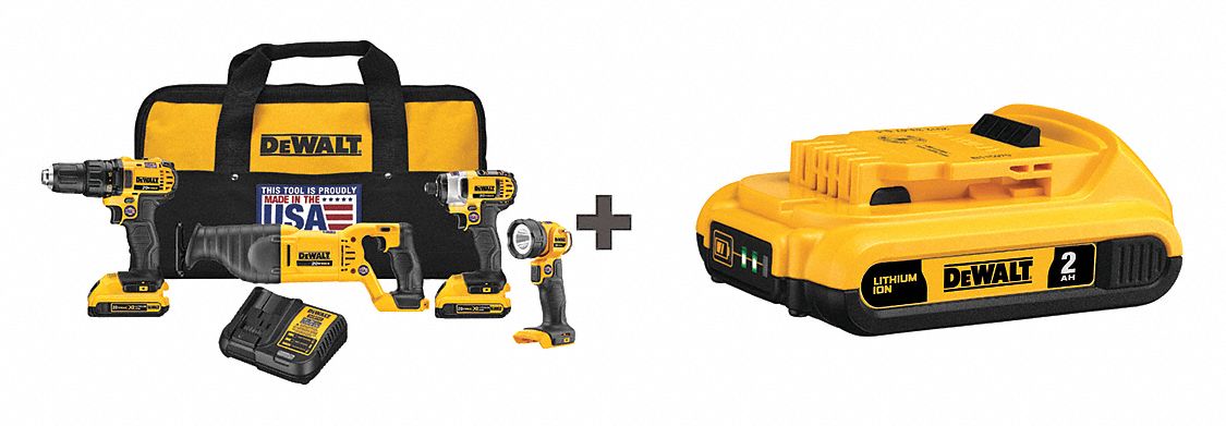 Cordless Combination Kit, 20.0V, 4 Tools