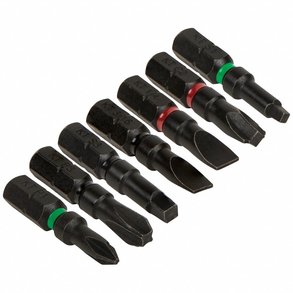 Impact Power Bits,  Assorted 7-PK