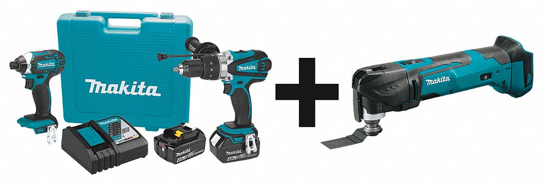 Cordless Combination Kit, 3 Tools, 18V DC