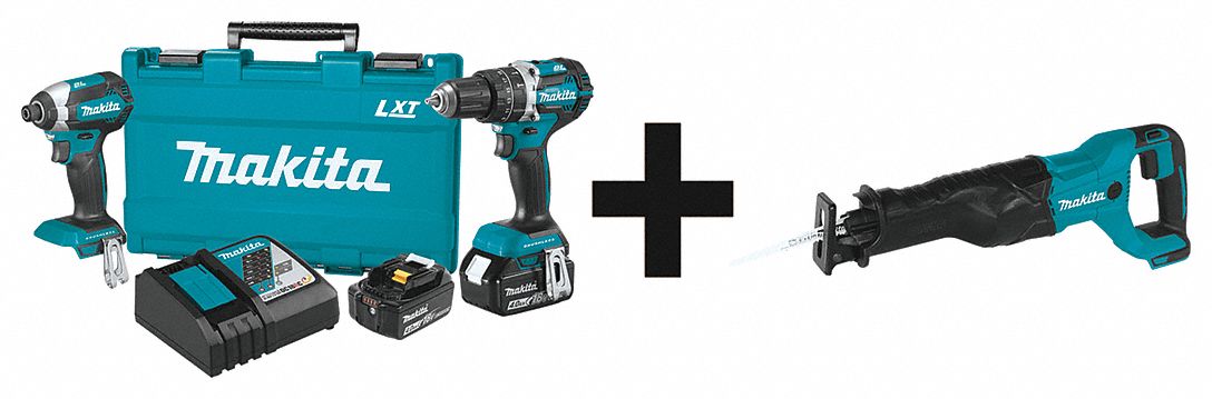 Cordless Combination Kit, 3 Tools, 18V DC